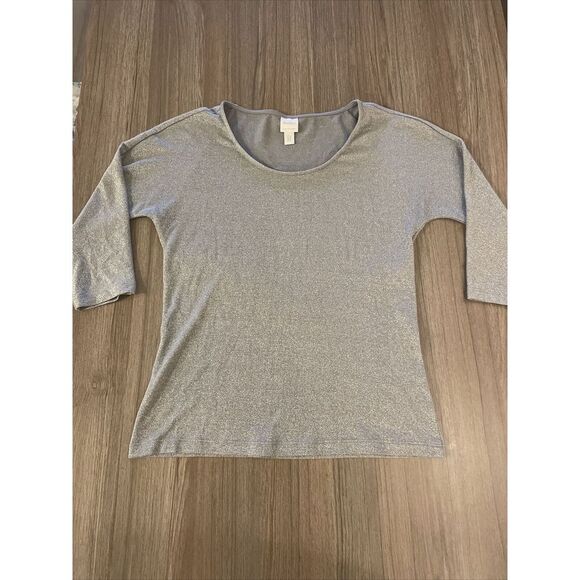 MaxMara Tops - Max‎ Mara Leisure Silver 3/4 Sleeve Max Mara Leisure Top Size Small